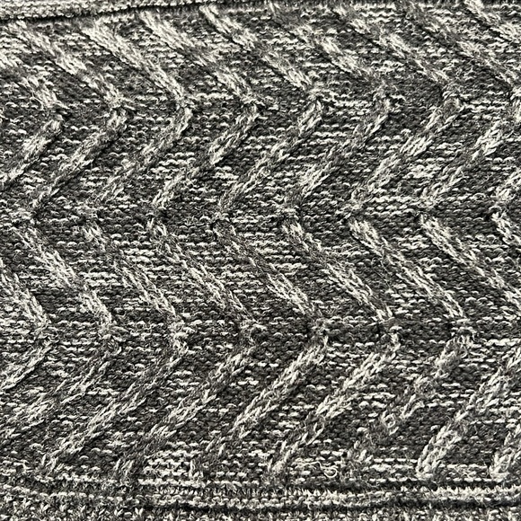 American Rag Sweater Shawl collar Charcoal Grey  cable knit mixed knit sweater L - Picture 17 of 17